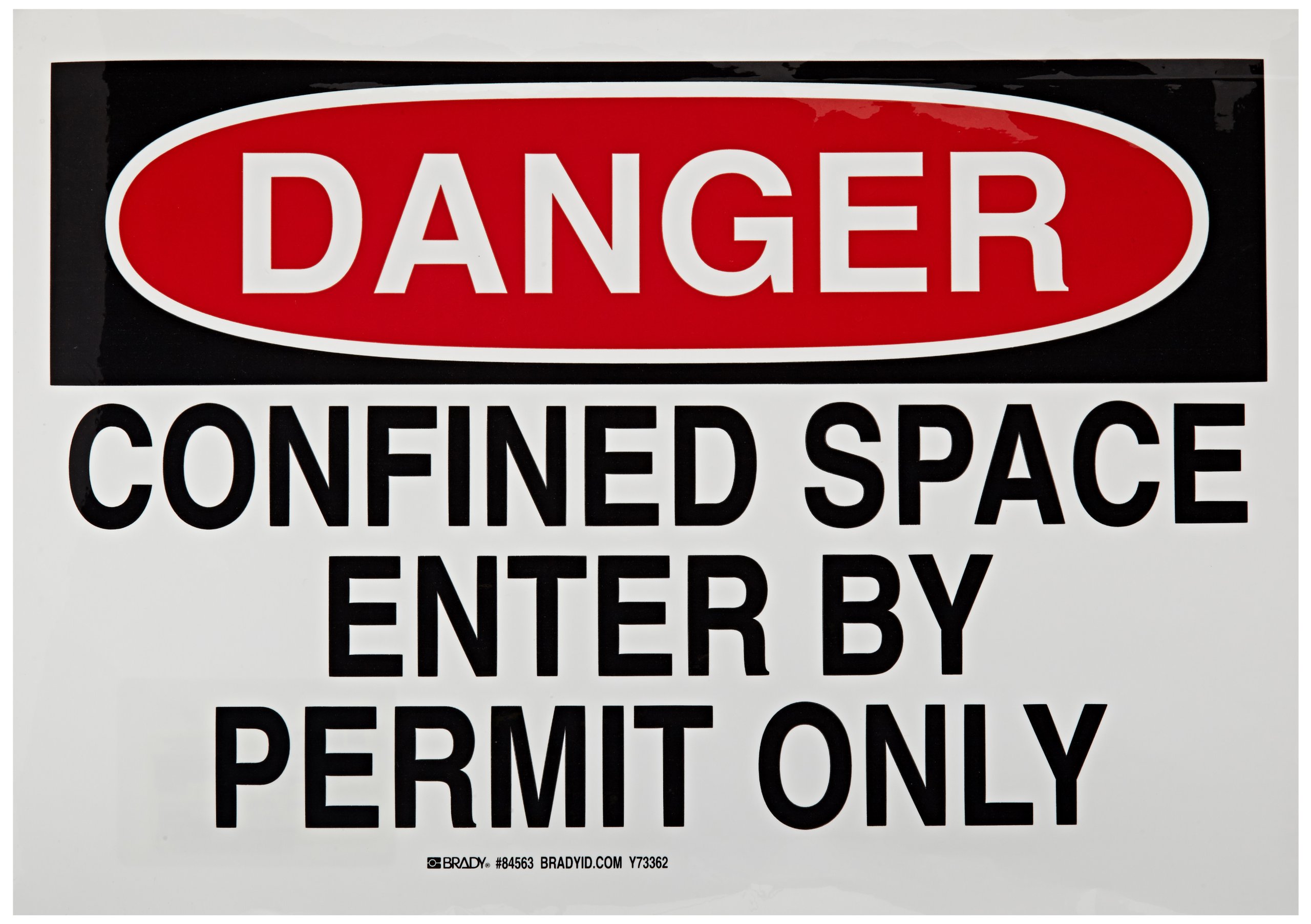 Panneau danger espace confiné Brady 84563 en polyester haute performance - 2