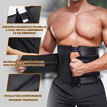 Fascia Addominale Dimagrante Uomo CHUMIAN - Cintura Lombare Regolabile, Sauna Effetto, Fitness - Foto 2