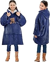 Vista 18 de Solaris Manta Ponible con Capucha de Unicornio Rosa para Niños - Regalo Cálido y Suave, Sudadera Pullover de Forro Polar Sherpa Acogedora de Gran