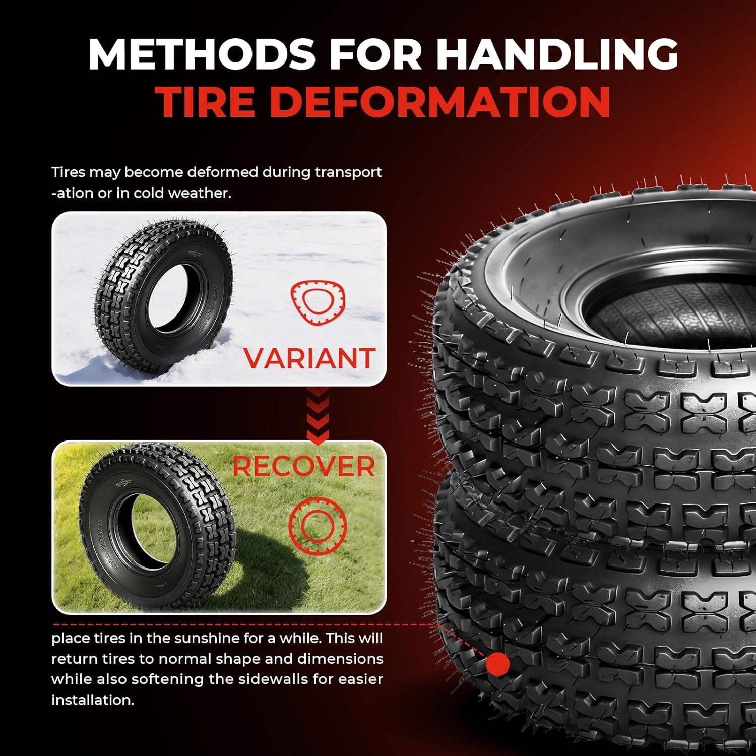 Set of 2 19x7-8 ATV UTV Tires 19x7x8 Mini Bike Tires 4PR Heavy Duty All-Terrain Tire Tubeless Non-Directional Tread