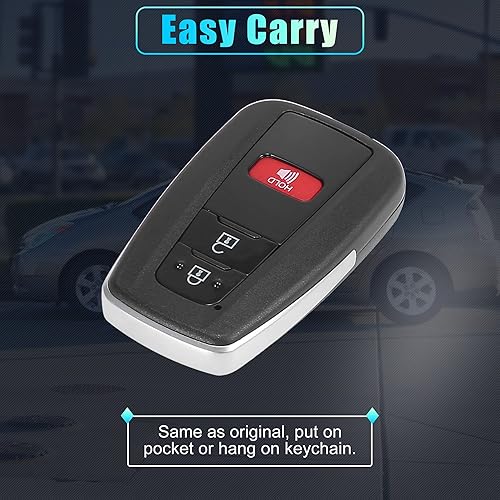 Miniatura 7 de X AUTOHAUX 314.3MHz MOZBR1ET Reemplazo de llave remoto de entrada sin llave para Toyota C-HR 2018 2019 2020 2021 89904-F4020 3 botones con llave de