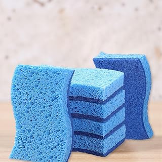 6-Pack Non-Scratch Cleaning Sponges – Reusable Kitchen Scrubbers for Pots, Pans, Stainless Steel, Ceramic & Nonstick Cookware (Blue)