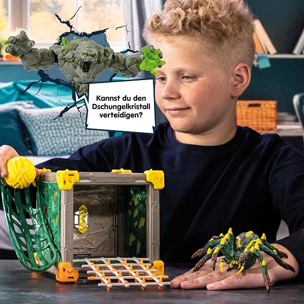SCHLEICH ELDRADOR Creatures | Battle CAVE Dschungeltarantel 42678 | Set aus ELDRADOR Battle Cave mit Monster, Rollbahn & Kristall | Battle Caves zur Arena stapelbar | Spielzeug ab 7 Jahren | 28 Teile - 2