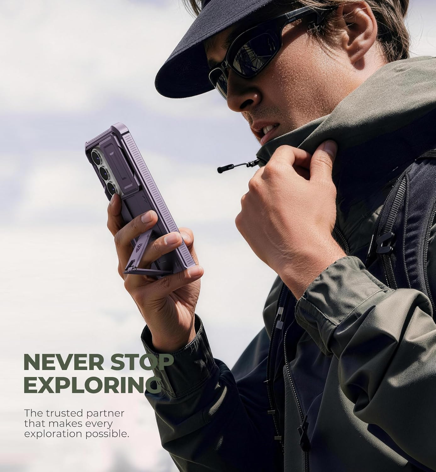 Dexnor for Samsung Galaxy S26 Ultra Case with Upgraded Slide Camera Cover & 2 Front Frames & Built-in Screen Protector & Kickstand, Heavy-Duty Rugged Case Full-Body Protective Cover(2026),Purple