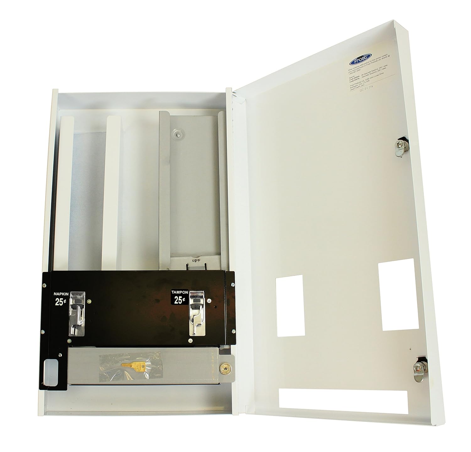 Frost 608-1-0.25 Feminine Napkin and Tampon Vendor, 14.9" L x 25.4" H x 5.75" D, White: Napkin Holders: Industrial & Scientific