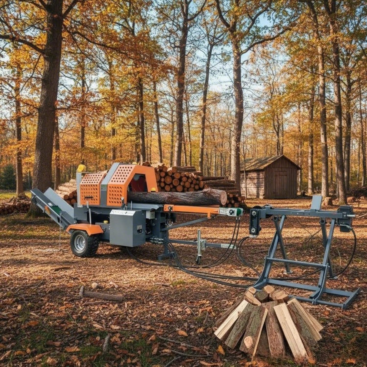 Automatic Hydraulic Log Splitter high Speed firewood Cutting Machine Ideal for Forestry Work Land clearing and Farm Wood Processing