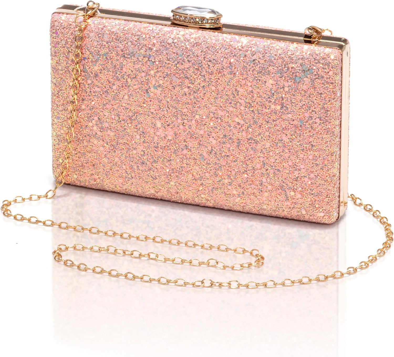 CARIEDO Women's Sparkling Clutch Purse Elegant Glitter Evening Bags Bling Evening Handbag for Dance Wedding Party Prom Bride