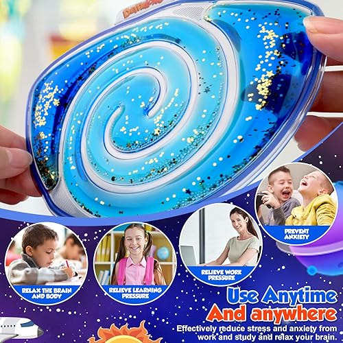 Miniatura 2 de 3 Pack Fidget Toy Sensory Tube and 4 Pack Squishy Toy Sensory Maze Stress Relief Toys for Calm Down - Squeeze Fidget Toy Filled Goo, Glitter, Prizes