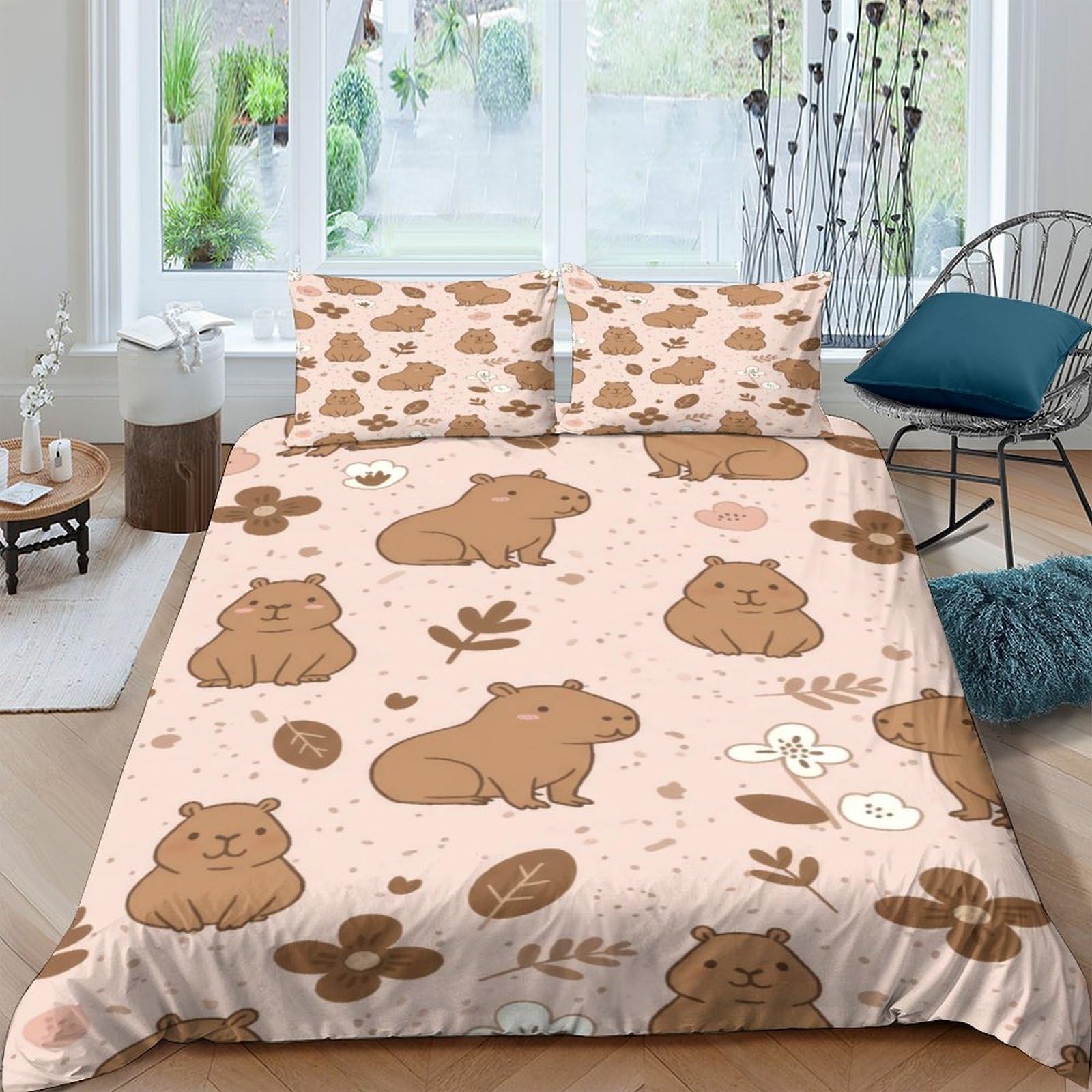 Ctjqhvkz Style-9 3D Printed Cartoon Bear Fitted Sheet Microfiber Soft Brown Animal Bed Cover For Bedroom Dorm Mattress Protection Decor Single（135X200cm）