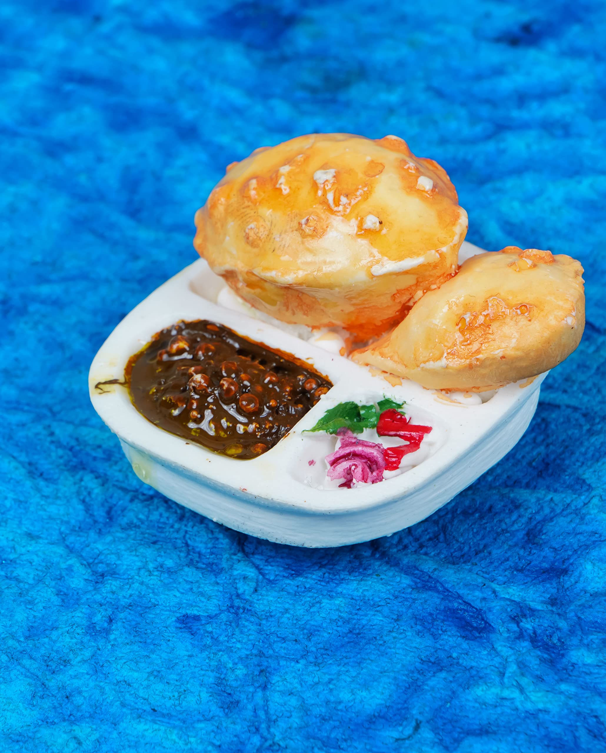 DT DECTONE Indian Food Chole Bhathura Fridge Magnet Miniature Food 3D Fridge Magnet Best Souvenir Gift 100% Made in India