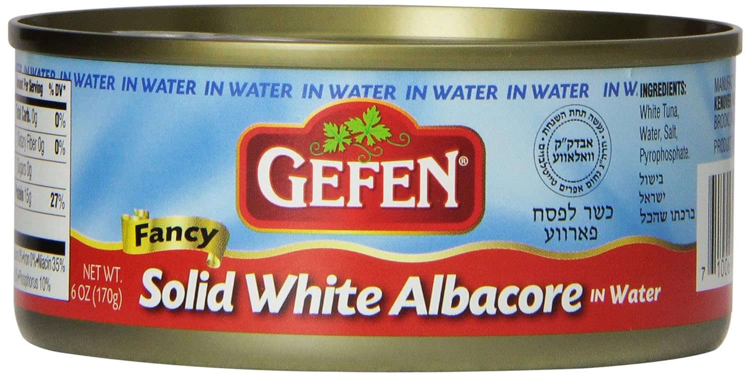 Gefen Tuna Solid White Passover, 6ounces (Pack of8) Packaged Tuna Fish Grocery