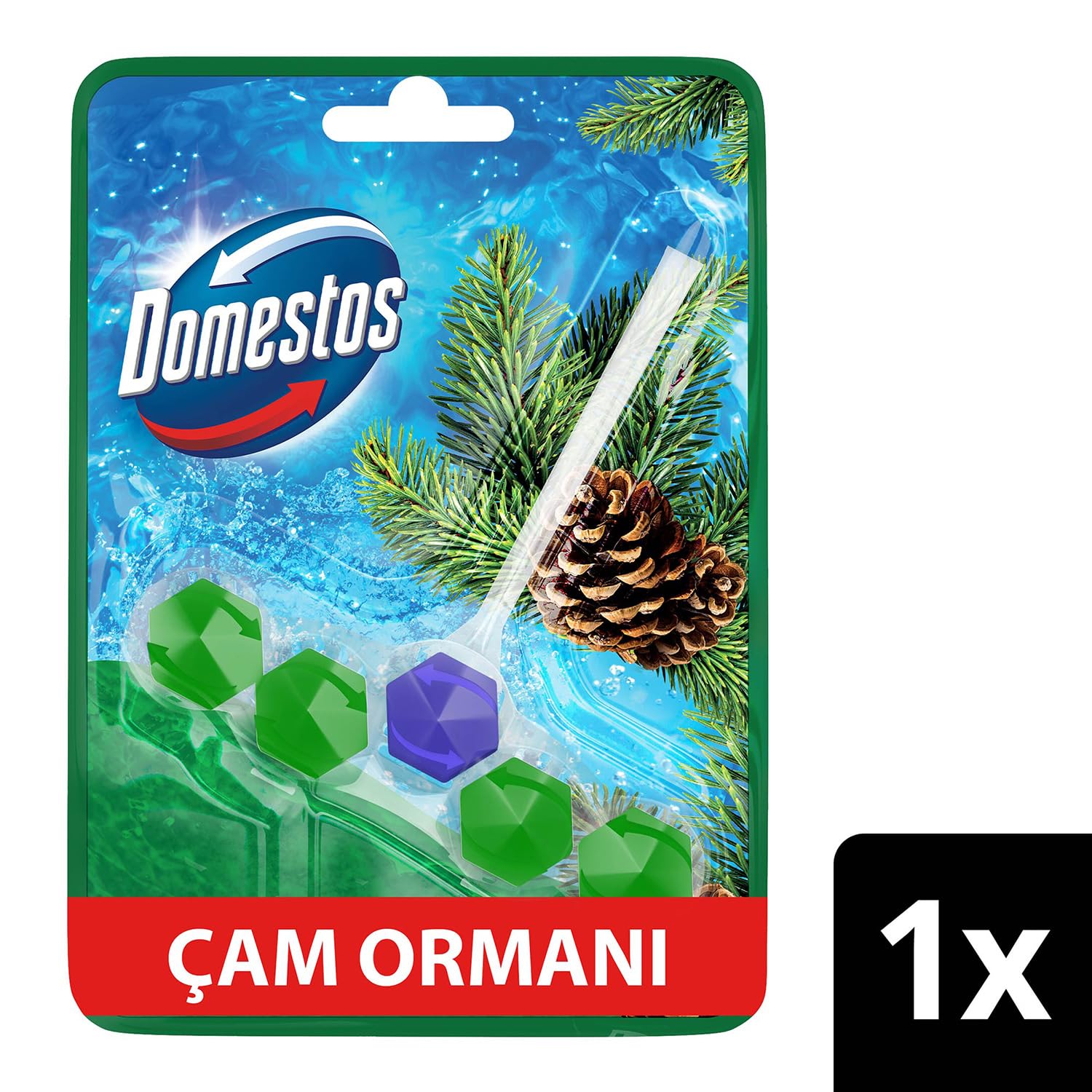 Domestos WC Blok 5'li Güç Tuvalet Bloğu Çam Ferahlığı Maksimum Hijyen 50 G