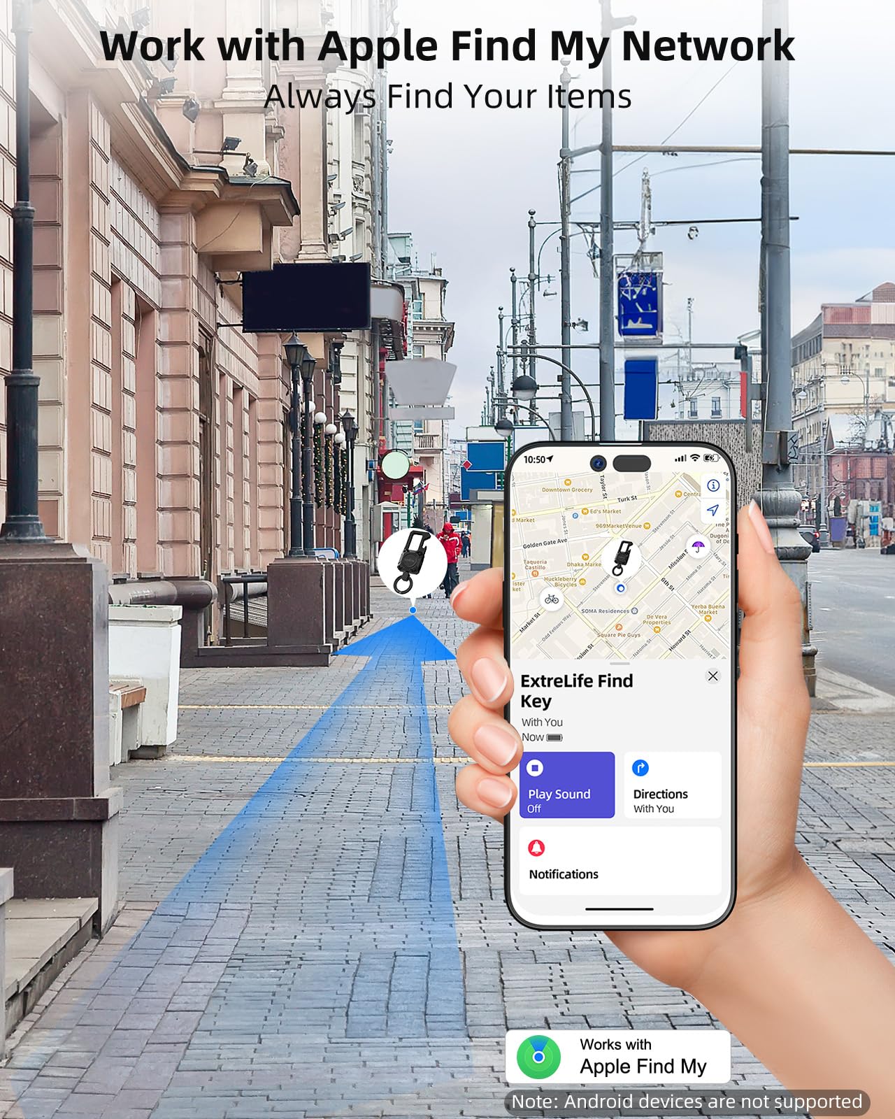 Llavero, funciona con Apple Find My, llavero resistente con abrebotellas, mosquetón para coche con rastreador GPS, buscador de llaves, rastreador Bluetooth para equipaje, niños, bolsas y más