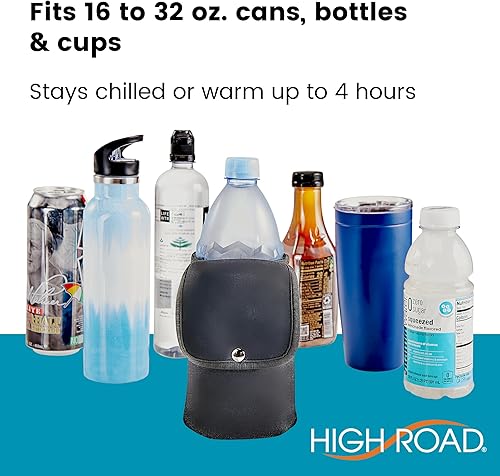 Miniatura 4 de High Road Soporte de neopreno para botellas y bolsa para teléfono para equipos de movilidad y scooters eléctricos, portavasos para cochecitos,
