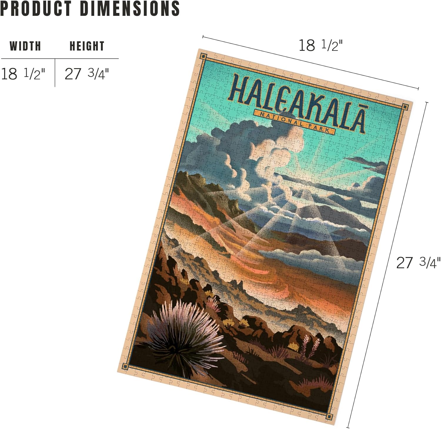 Haleakala National Park, Hawaii, Lithograph (1000 Piece Puzzle, Challenging Jigsaw Puzzle for Adults, Made in USA)