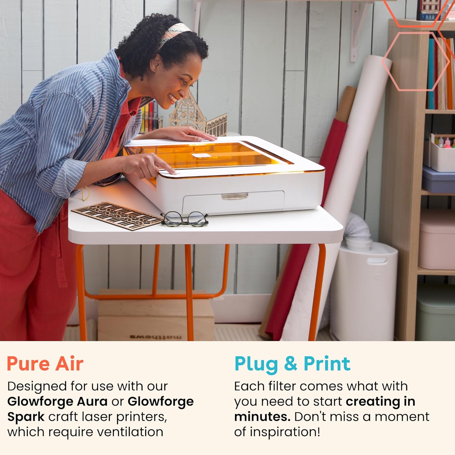 Glowforge Craft Laser Filter Replacement Cartridge Compatible with Aura and Spark Laser Engravers