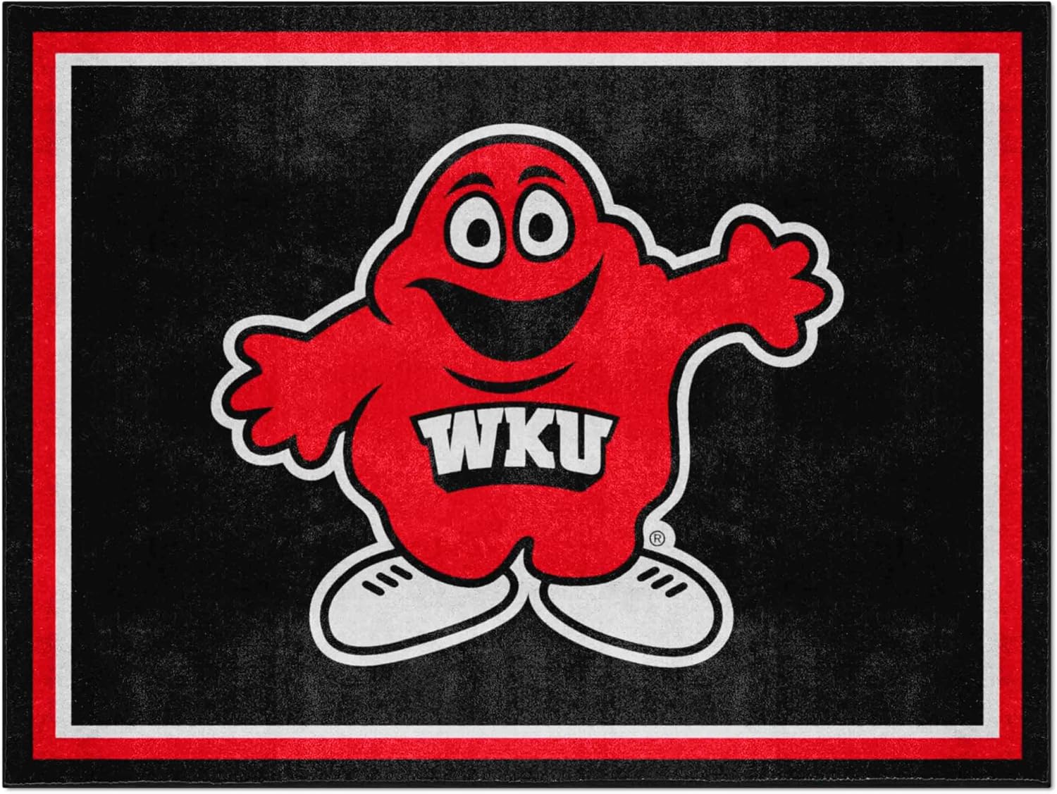 FANMATS 45191 Western Kentucky University 8x10 Rug | WKU Flag Primary Logo | Red | 87x117in