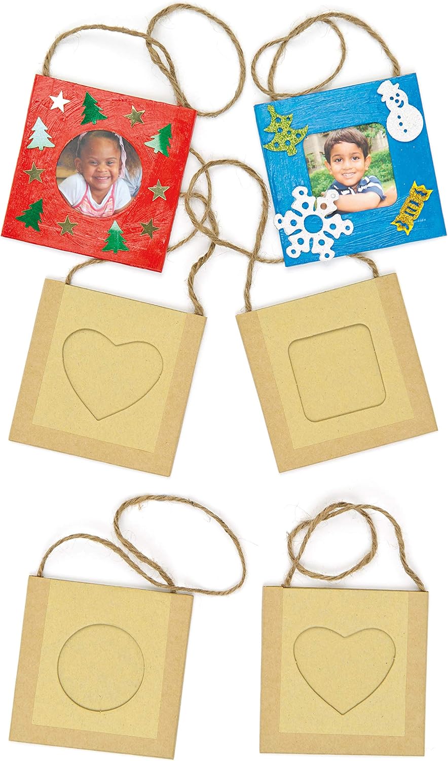 Baker Ross E7573 Mini Hanging Craft Photo Frames - Pack of 12, Creative Art and Craft Supplies for Kids to Make and Decorate