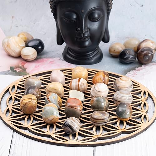 Miniatura 7 de Crocon Kit de cristal natural a granel de piedras y cristales de ónix negro de 1 libra para reiki curativo pulido piedras para secadora equilibrio