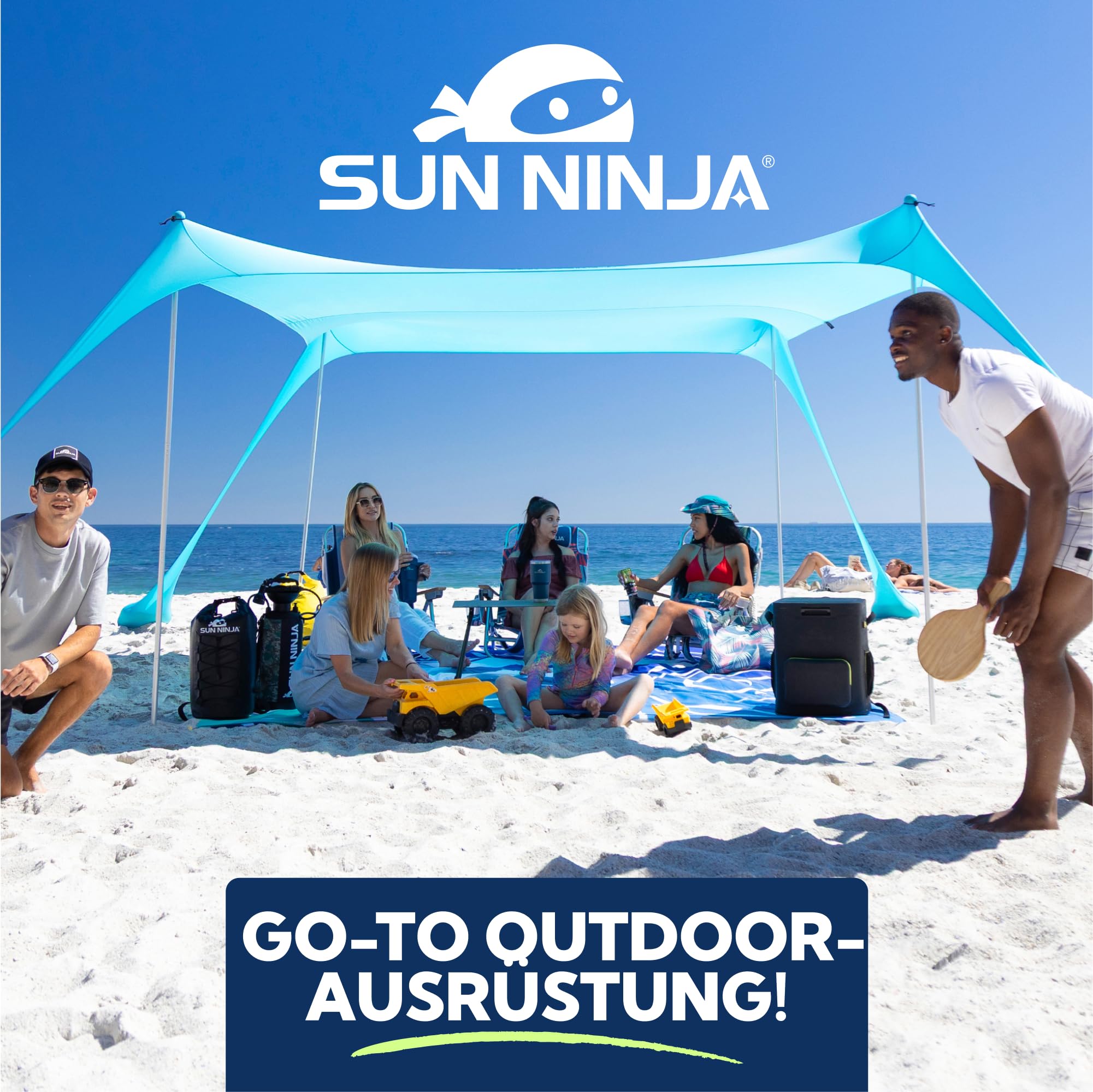 SUN NINJA Gummi-Strandtasche extra groß wasserdicht EVA-Tragetasche mit Seilgriffen