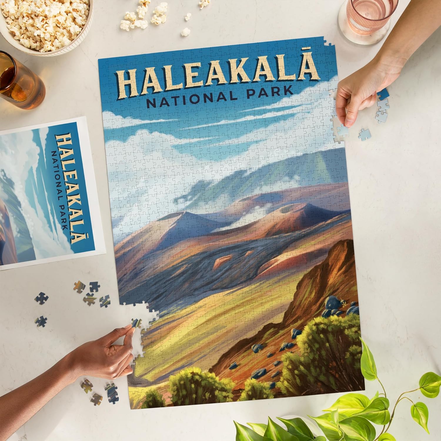 "Lantern Press Haleakal? National Park, Hawaii, Oil Painting, 1000 Piece Jigsaw Puzzle for Adults, Made in USA with Reference Poster"