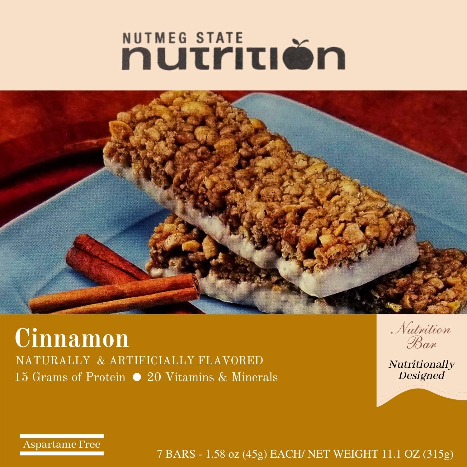 Nutmeg State Nutrition Protein Bars (Cinnamon, 1 Pack