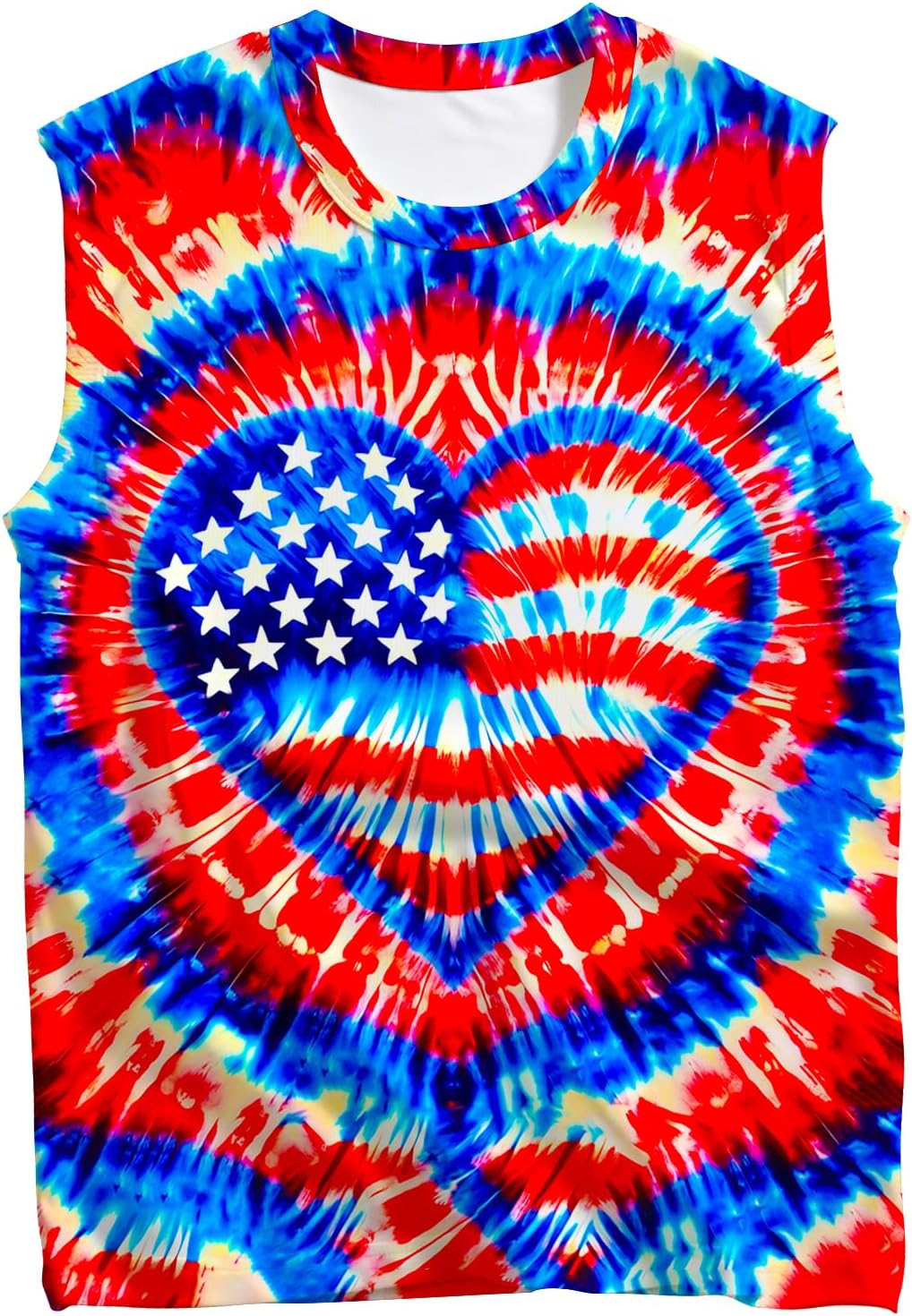 Kids Tie Dye Tank Tops Childrens Sleeveless T-Shirts Hippies Tees for 5-14 Years Boys Girls