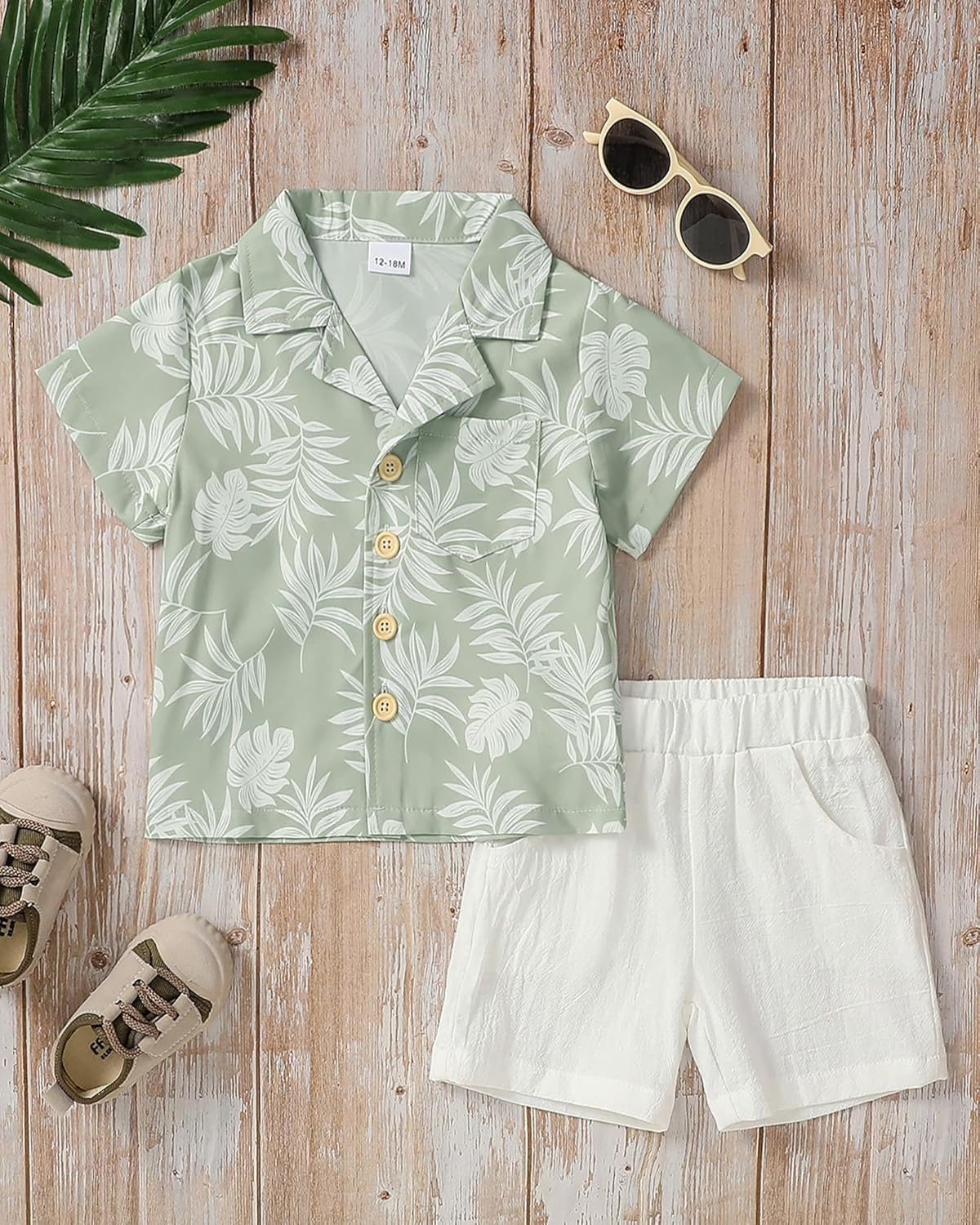 YALLET Toddler Boy Clothes Summer Outfits Short Sleeve Button Down Shirt+Shorts Baby Boy Beach Casual Clothe 1-10 Years - Image 7