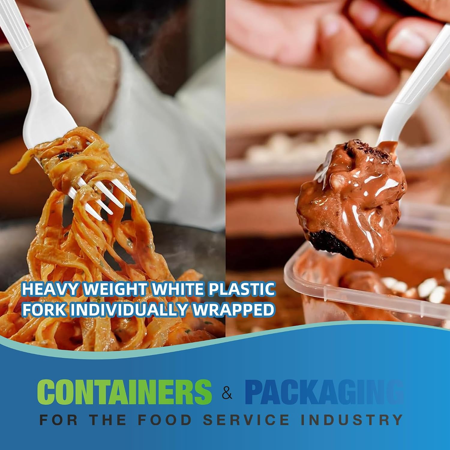 1000-Count 7.09" White Disposable Plastic Forks - Durable Heavy Weight, BPA-Free, Heat Resistant & Individually Wrapped