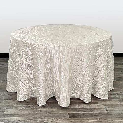 Miniatura 7 de Your Chair Covers - Mantel redondo de tafetán arrugado de 120 pulgadas - Azul real, mantel de comedor brillante aplastado para bodas, fiestas,