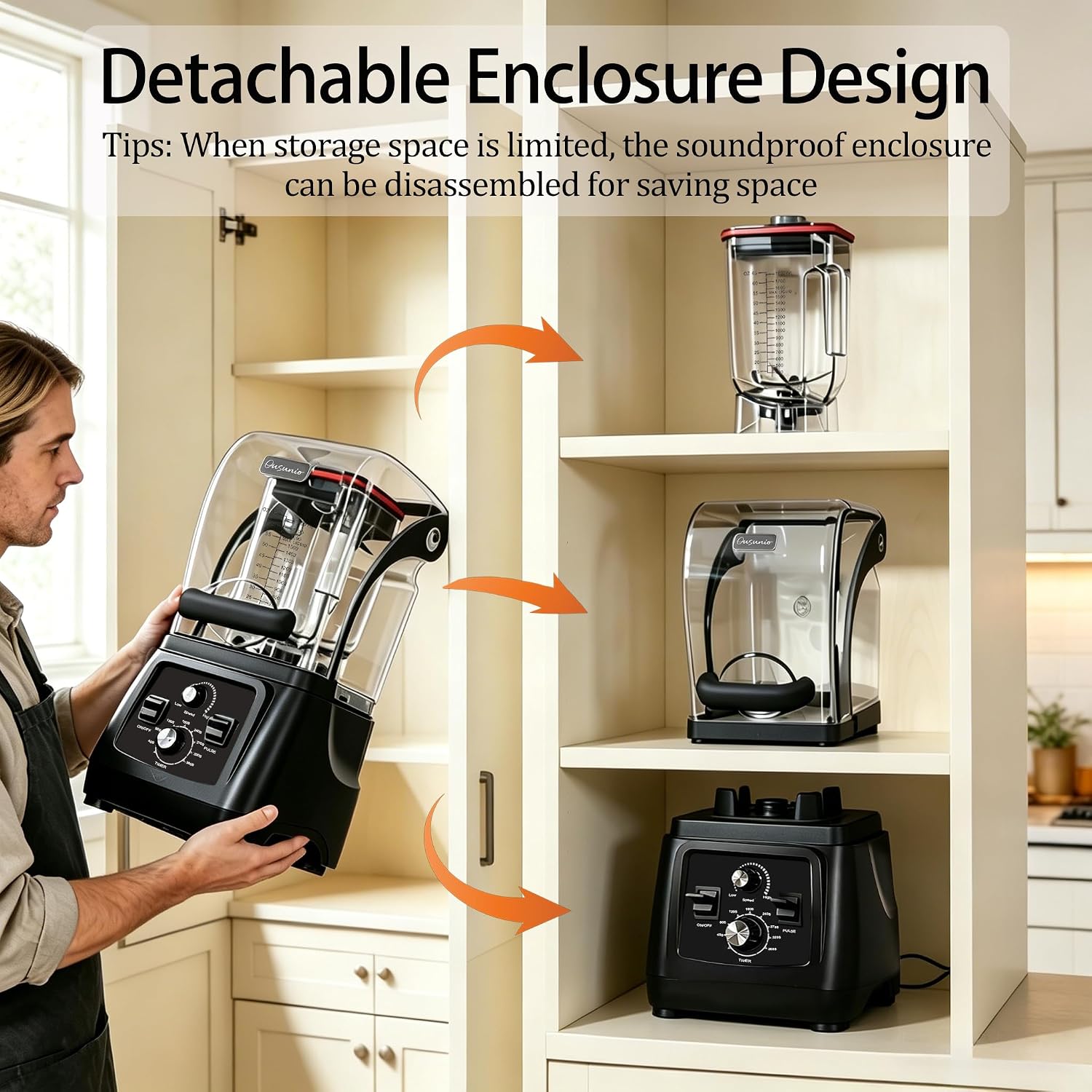 2200W Commercial Blenders for Smoothies 64oz,Adjustable Speed,1-6 Min Timer
