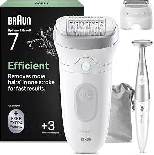 Braun Epilierer Damen Silk·épil 7, Ladyshaver, 7-241, Silber
