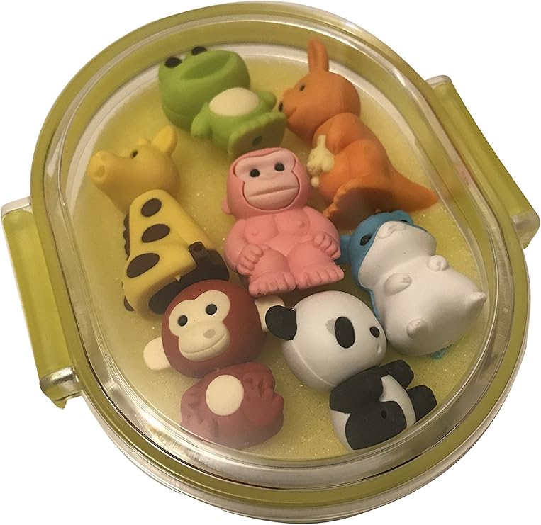 Iwako Japanese Box Set, Animals and Sea Life Erasers, Yellow Amazon