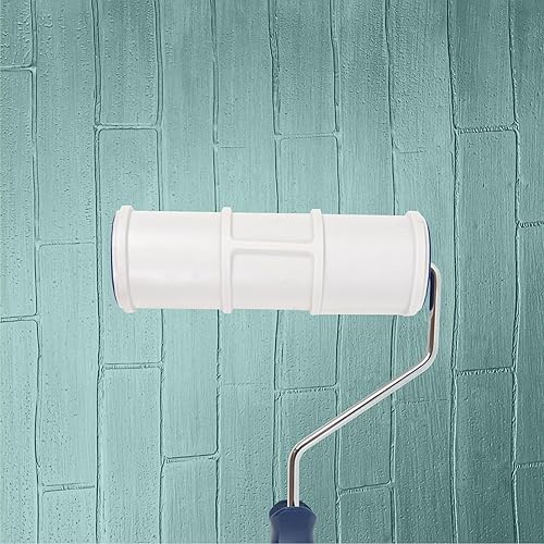 Miniatura 6 de Rodillo de pintura con patrón de 8 pulgadas para decoración de pared, textura clásica de ladrillo, rodillo de goma decorativo para el hogar,