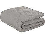 NTBAY Down Alternative Oversized Toddler Comforter, Super Soft and Warm Solid Color Baby Crib Quilted Blanket, 43x60 inches, Smoke Grey