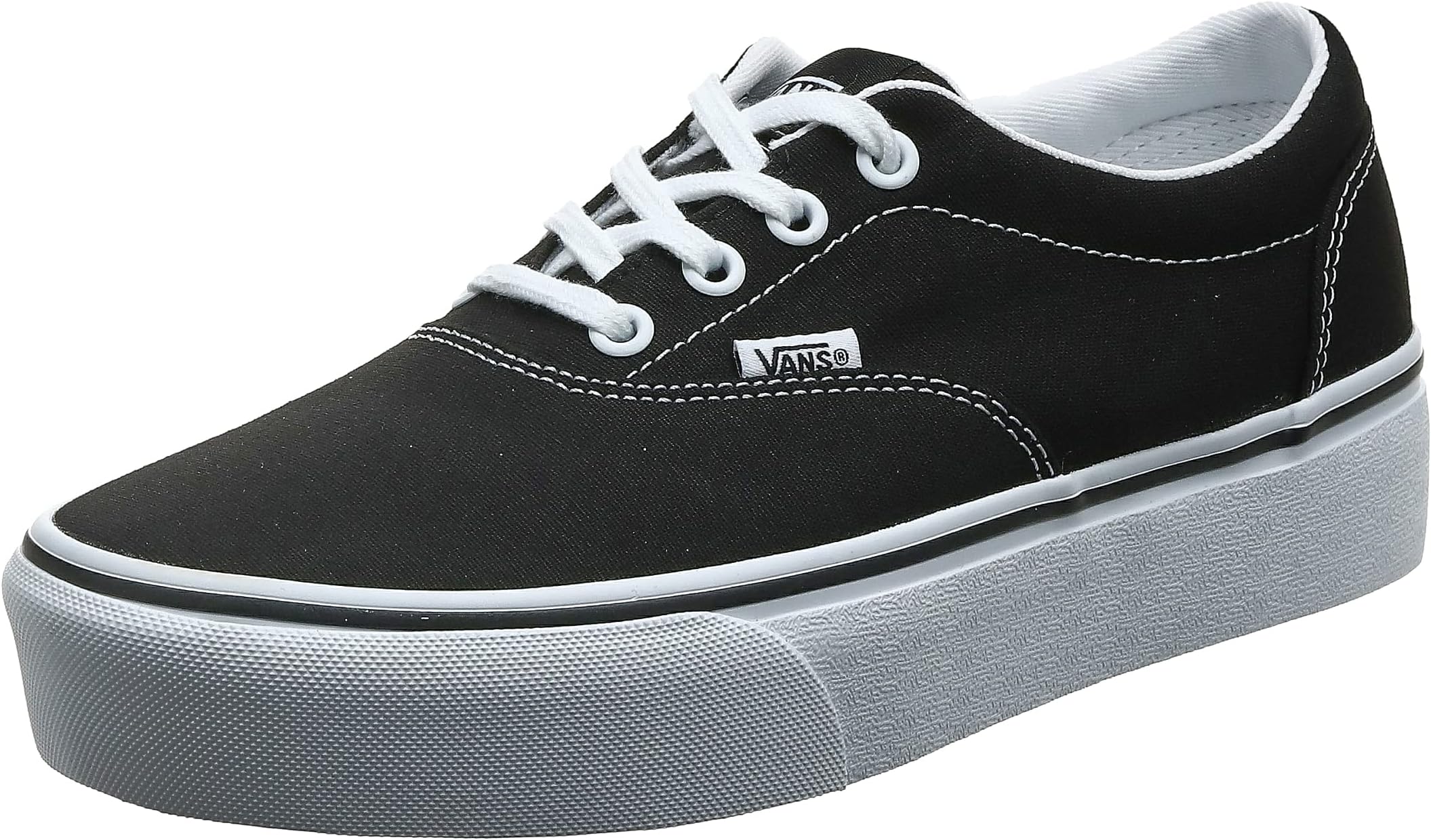 Vans Women's Doheny PlatformPlatform Sneaker, Canvas Black White, 36.5