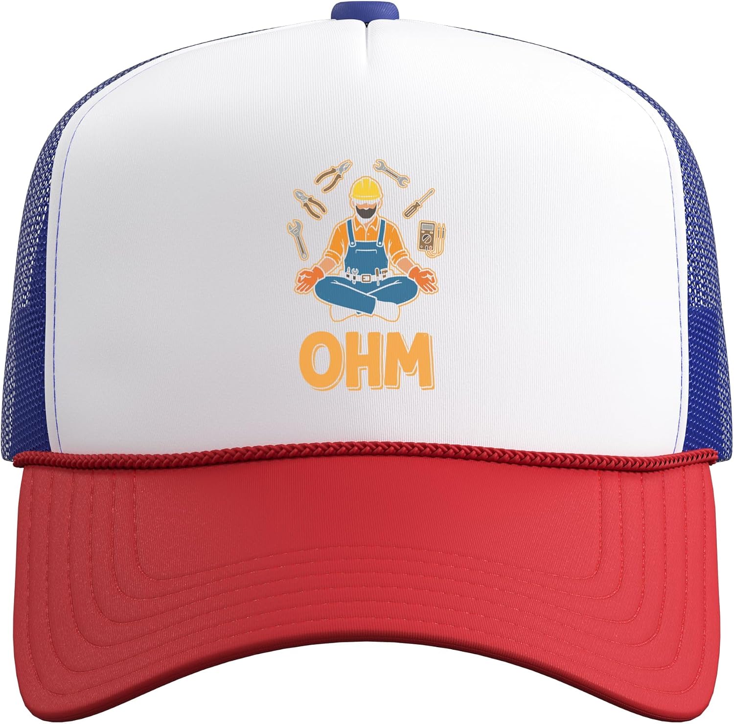 Ohm Electrician Electrical Worker Tools Meditation Funny Tee Trucker Hat with Adjustable Mesh Back image 2