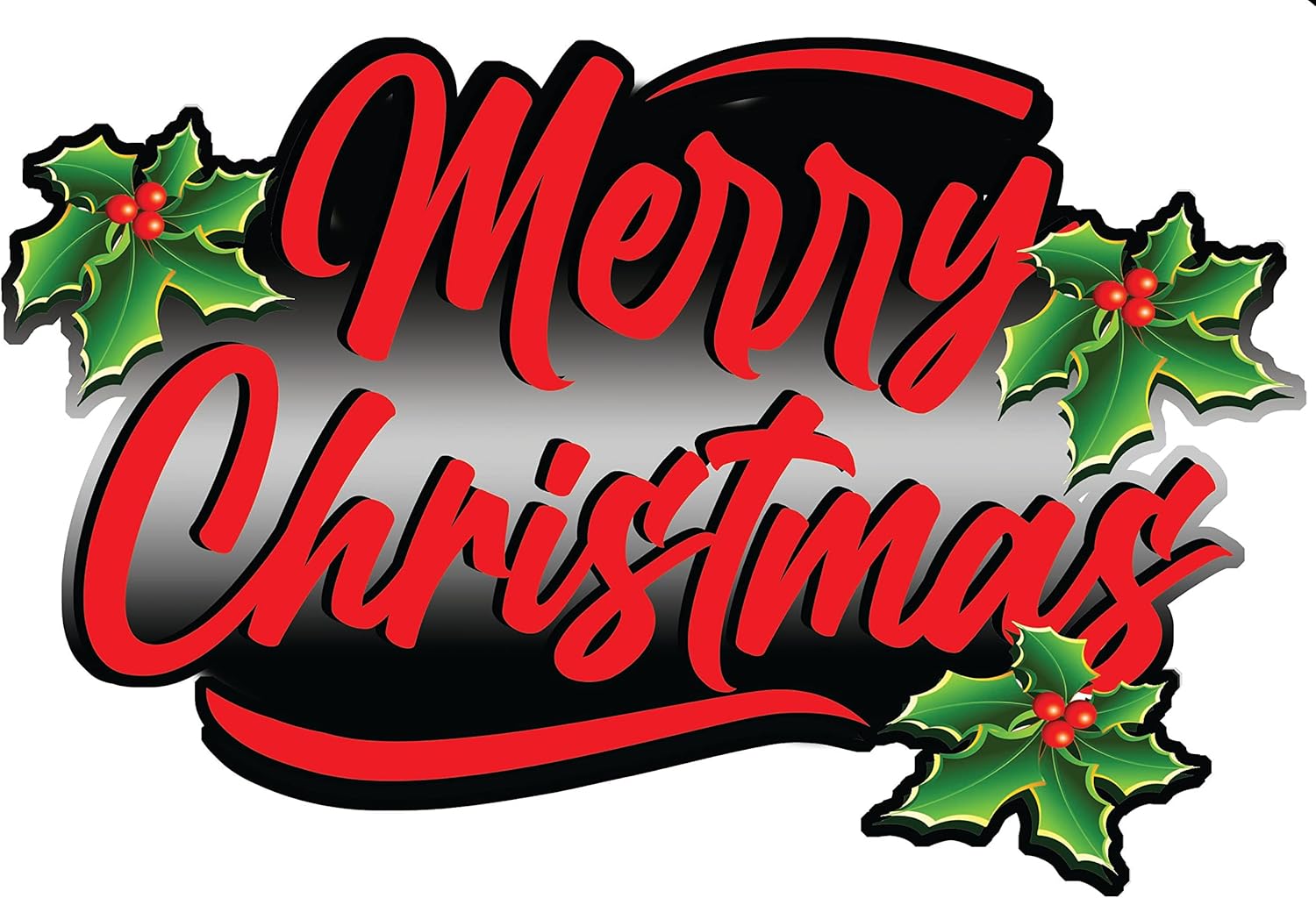 Merry Christmas v3 Window and Wall Decor Decal (48 x 18)