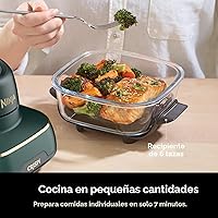 Vista 7 de Ninja Crispi - Freidora de aire de vidrio 5 en 1, recipientes y tapas de 450 °F, no tóxico, 4 cuartos y 6 tazas, apto para microondas, congelador