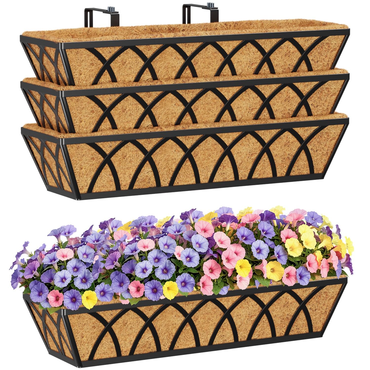 HFHOME 24 inch Railing Planter Box
