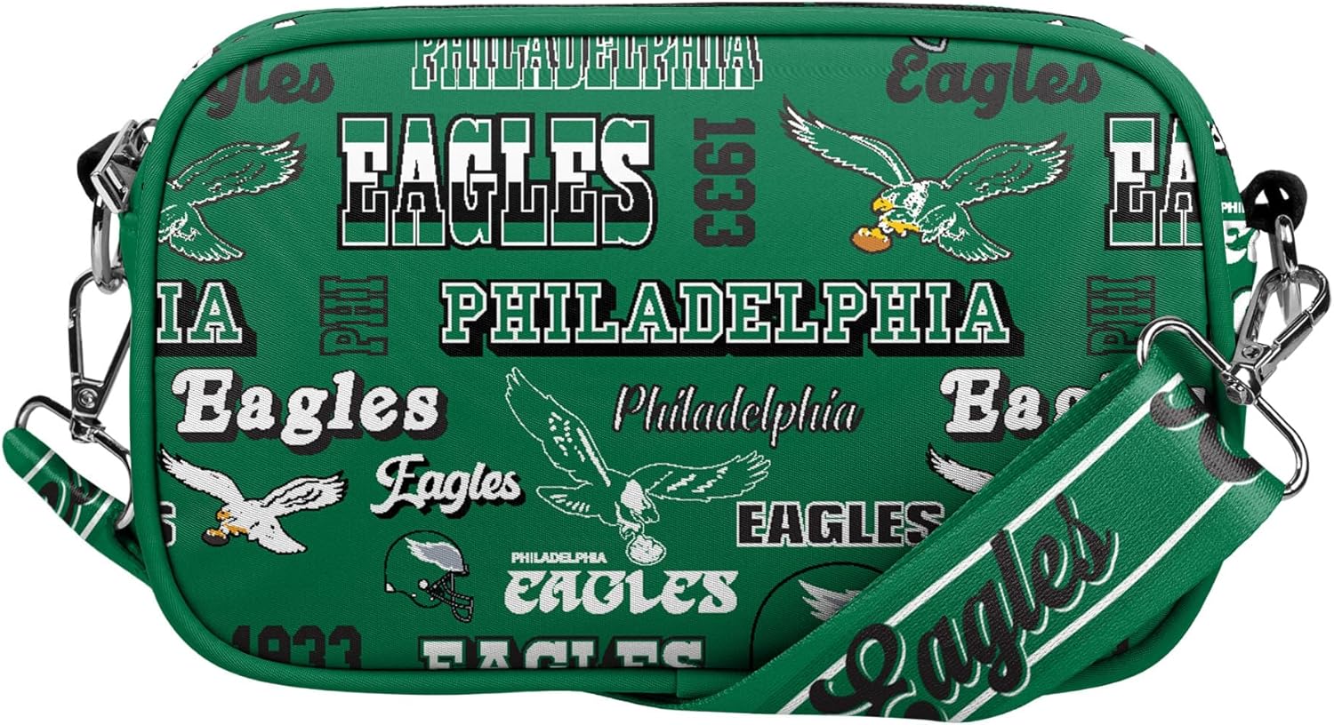 FOCO NFL womens Nfl Team Logo Repeat Retro Print Nylon Crossbody Bag