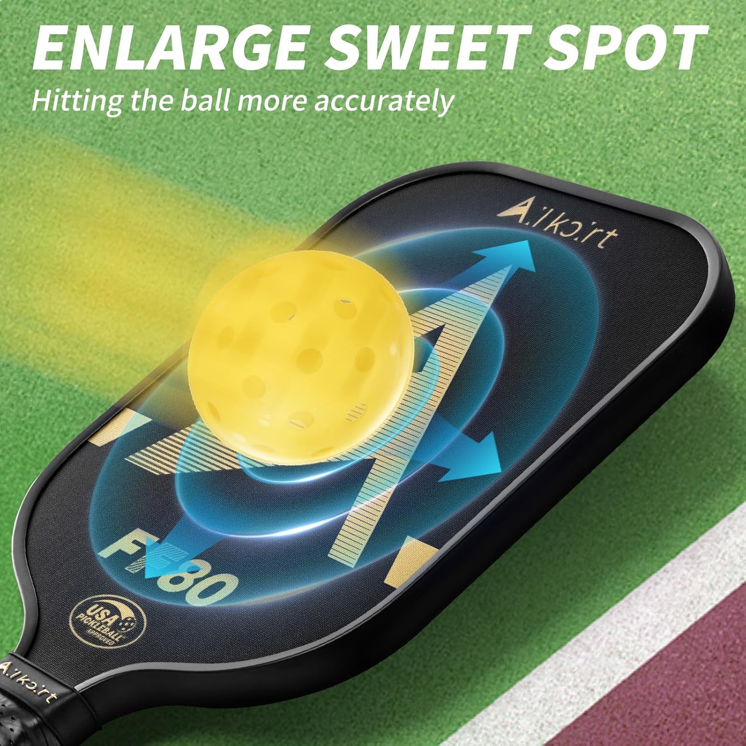 Pickleball Paddle USAPA Approved - Thermoformed Fiberglass Pickleball Paddle with Expanded Polystyrene (EPS Core) Designed for Great Spin Power & Control