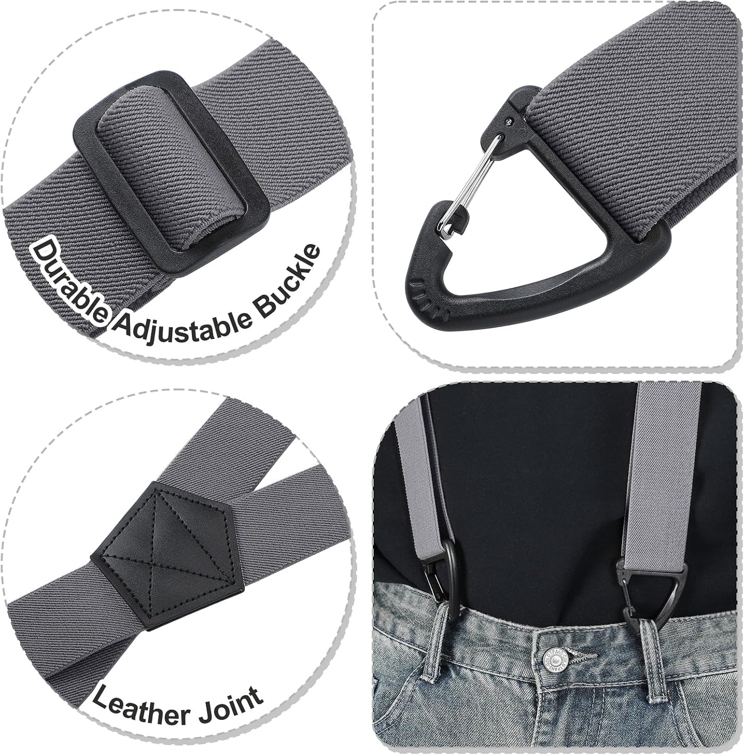 Chicingyou 3 Pcs Hidden Suspender for Men Under Shirt 1.5 Inch Heavy Duty X Back Suspenders for Under Clothing Jeans Pants