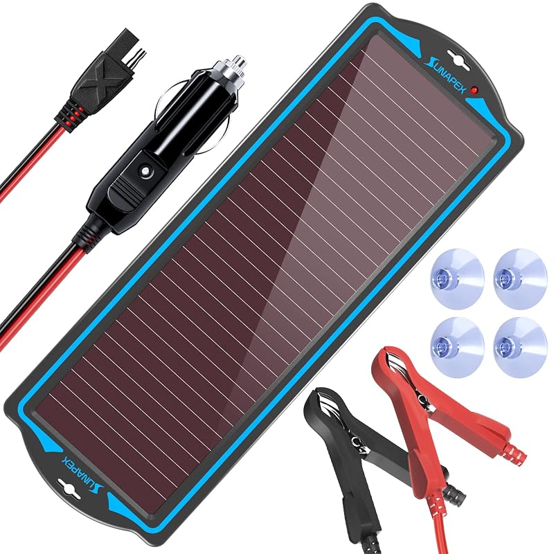 Carregador Solar SUNAPEX 12 V para Manutenção de Baterias, Painel Portátil de 1,8 W