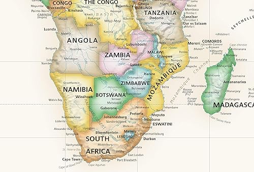 Miniatura 7 de Vinilo decorativo grande de 53 x 36 pulgadas con mapa del mundo ejecutivo  Papel tapiz fácil de colgar para pegar y despegar  Mapa de pared del