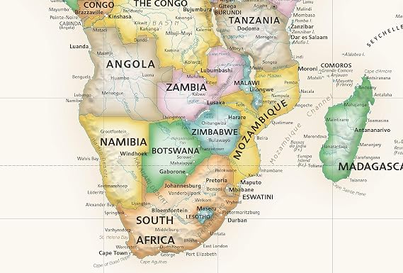 Academia Maps Large 53 x 36 Executive World Map Wall Decal | Easy to Hang Wallpaper Stick and Peel | Wall Map of The World. Easy to Apply, Reposition, Remove