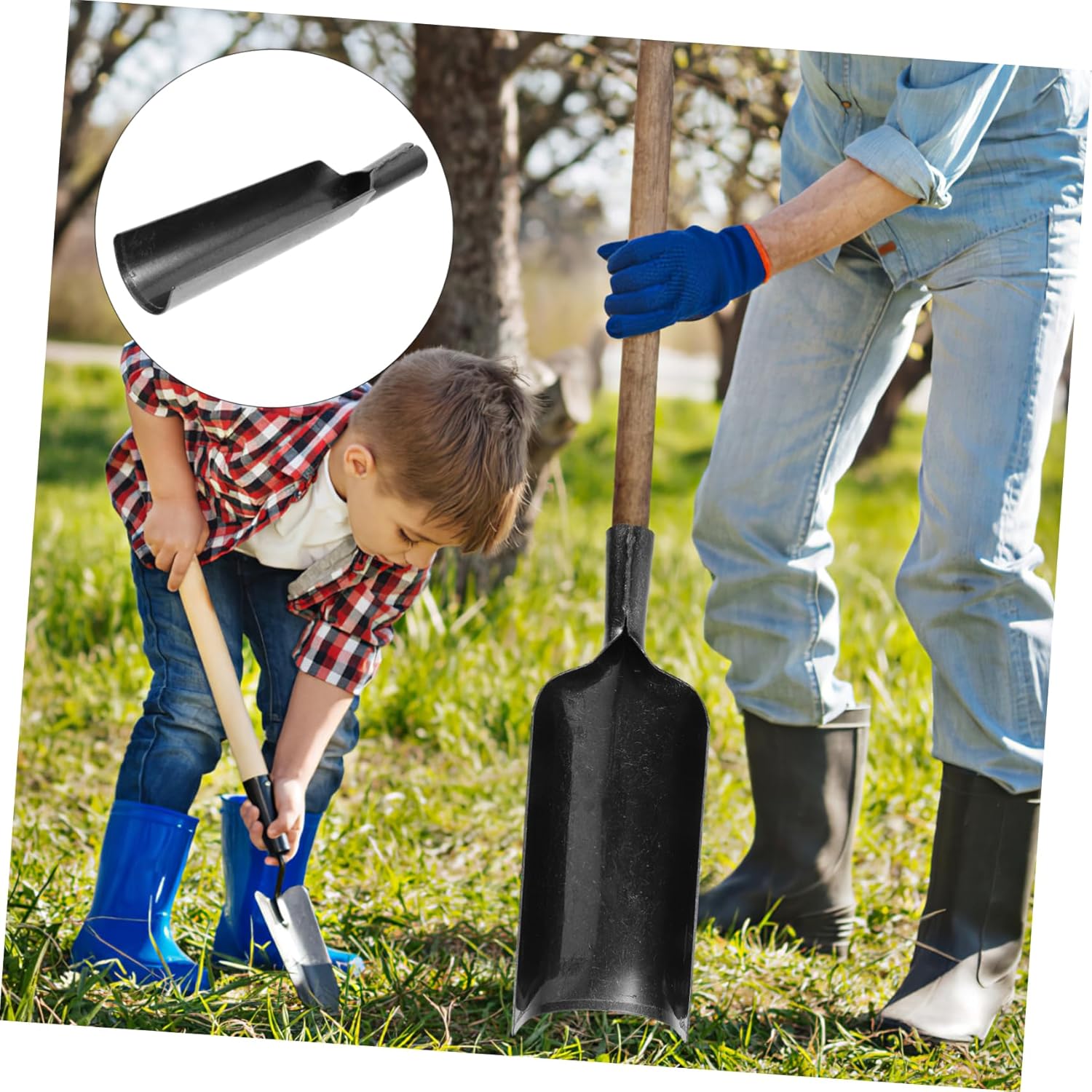 BESPORTBLE Heavy-Duty Manganese Steel Garden Shovel for Digging Planting and Root Removal Metal Handle Spade Tool for Gardening and Soil Work