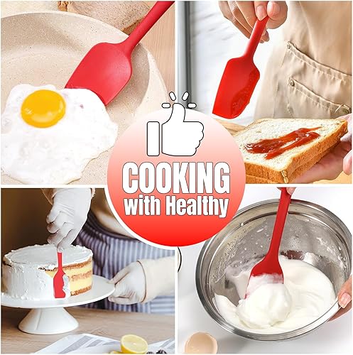 Miniatura 7 de Juego de utensilios de cocina de silicona de 4 piezas, resistentes al calor, juego de espátulas antiadherentes para cocinar y hornear, herramientas