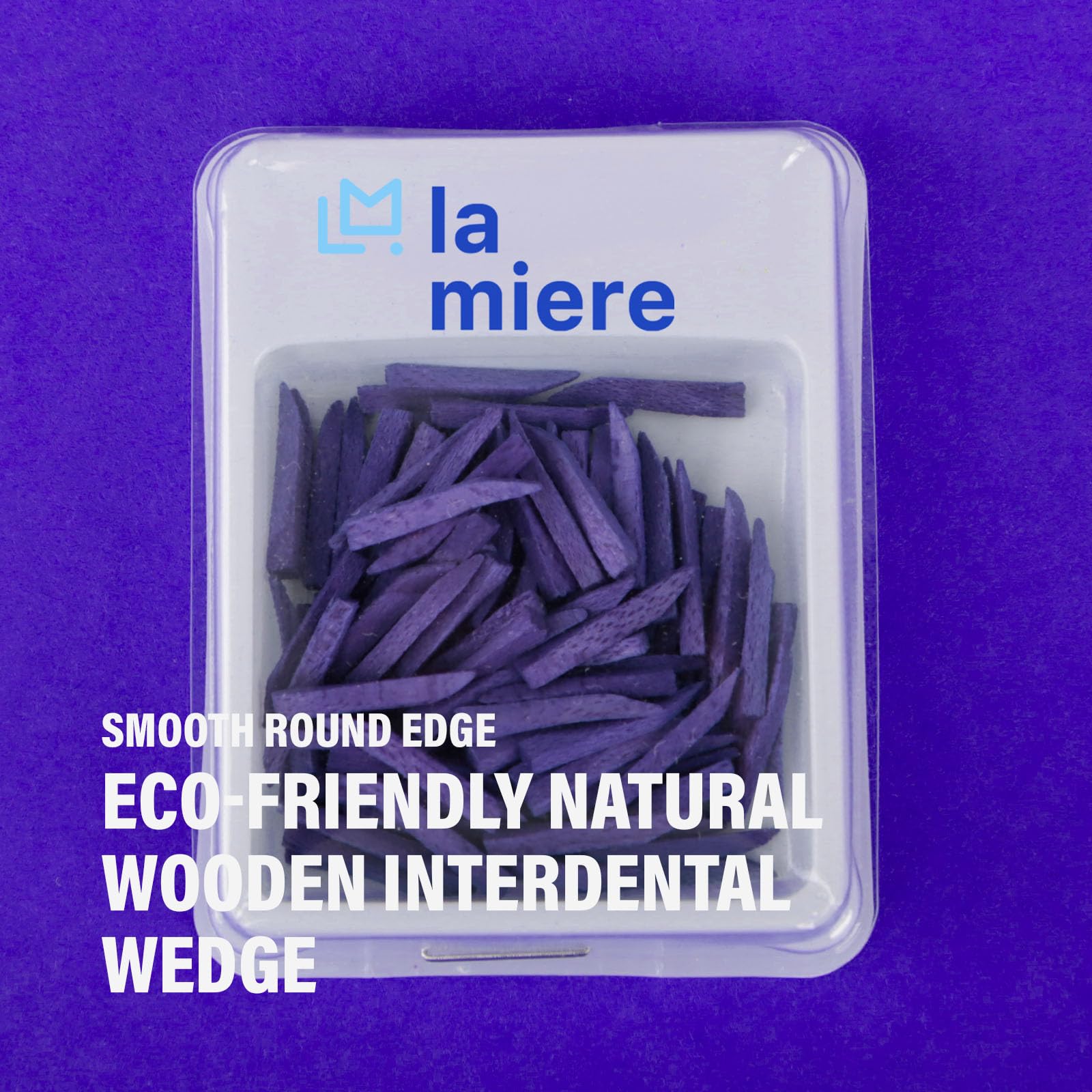 LA MIERE 100Pcs/Box Wonden Wedges Natural. Interproximal Wooden Wedges, Disposable Fixing Wedge, Anatomically, Large Purple 16mm