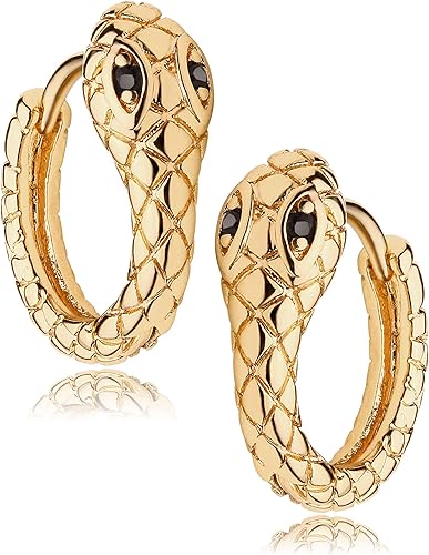 Fettero - Arracadas doradas chapadas en oro de 14 quilates, de diseño minimalista, material hipoalergénico, disponibles en varios diseños distintos,